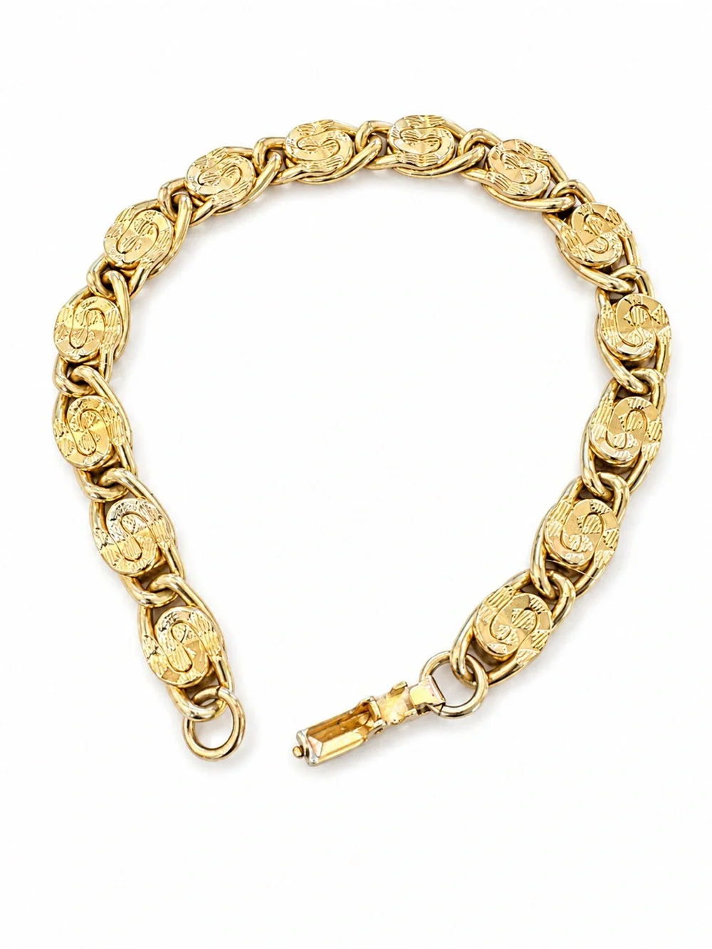 Vintage Sarah Coventry Gold Tone Link Bracelet Signed Mid Century